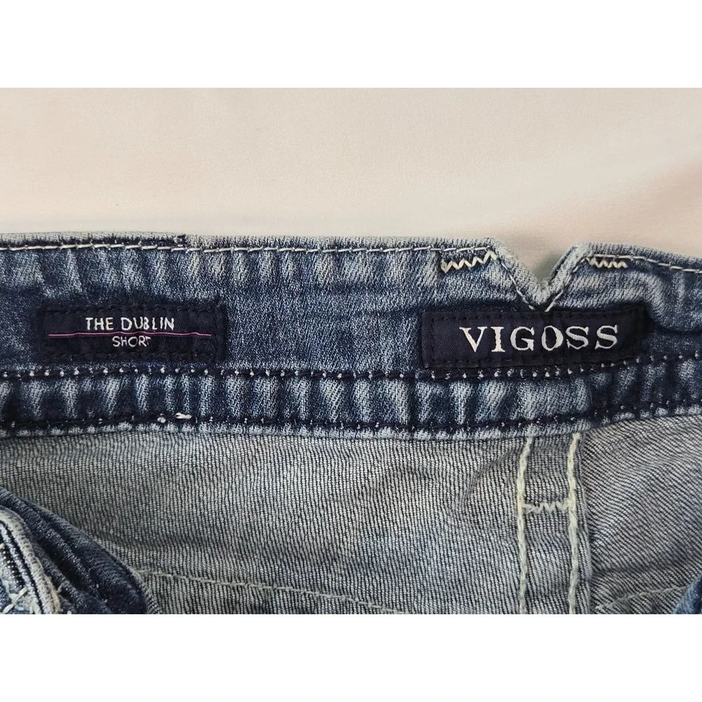 Vigoss The Dublin Short 7/8‎ Cotton Blend Y2K McBling Festival Sequin Denim
